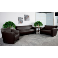 Flash Furniture HERCULES Majesty Series Brown Leather Love Seat 222-2-BN-GG